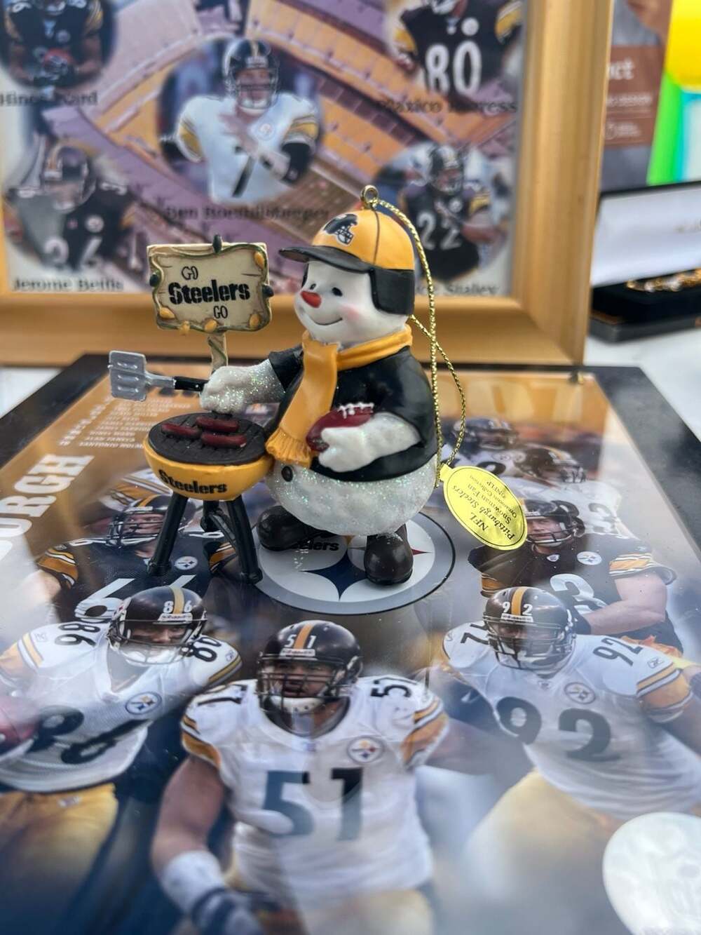 NFL Pittsburgh Steelers Snowman Fan Grilling Christmas Ornament